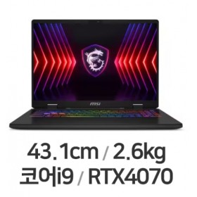 MSI 소드 17 HX B13VGKG-i9 QHD (SSD 512GB)